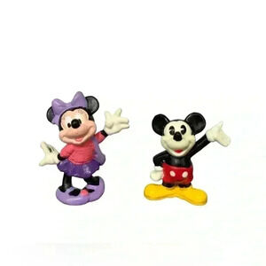 Two Vintage Mickey Mouse & Minnie Mouse 2” PVC Figures